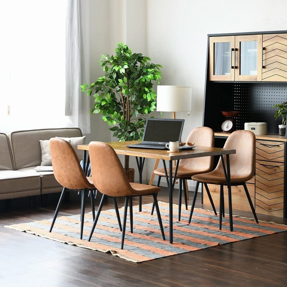 Amazon｜ダイニングチェア2脚セット アイアン 脚 ファブリック グレー